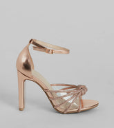 Glitzy Mood Rhinestone Strappy Metallic Heels